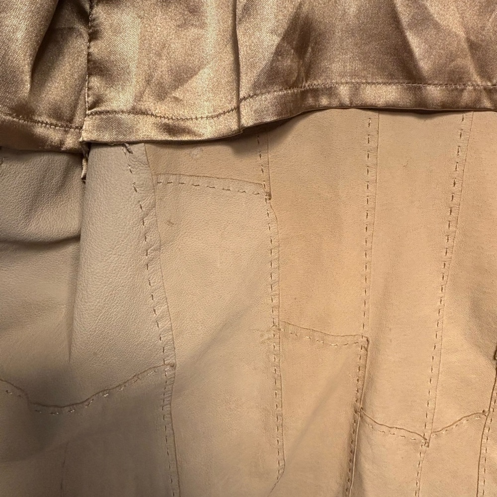 Coldwater Creek Tan Leather Blazer Jacket Women’s XL Button Front - Picture 5 of 16